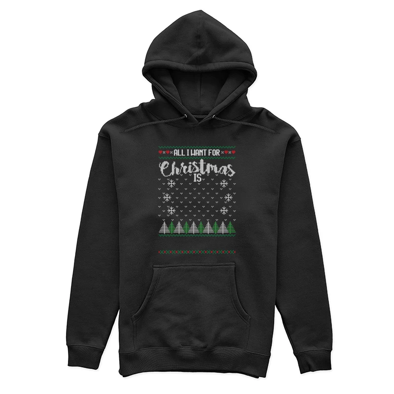 Design de Noël avec sapins et flocons Femme Sweat à capuche