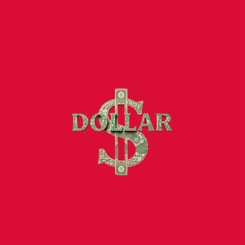 Creative Dollar Sign Typography Made from US Currency Desk Mat