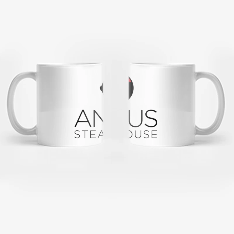 Angus Steakhouse Modern Logo with Bull Silhouette Coffee Mug