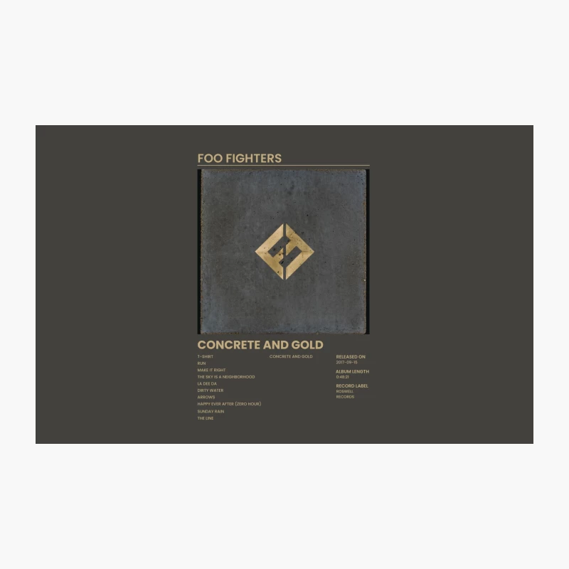 Foo Fighters' Concrete and Gold Album Cover with Tracklist Travel Mug