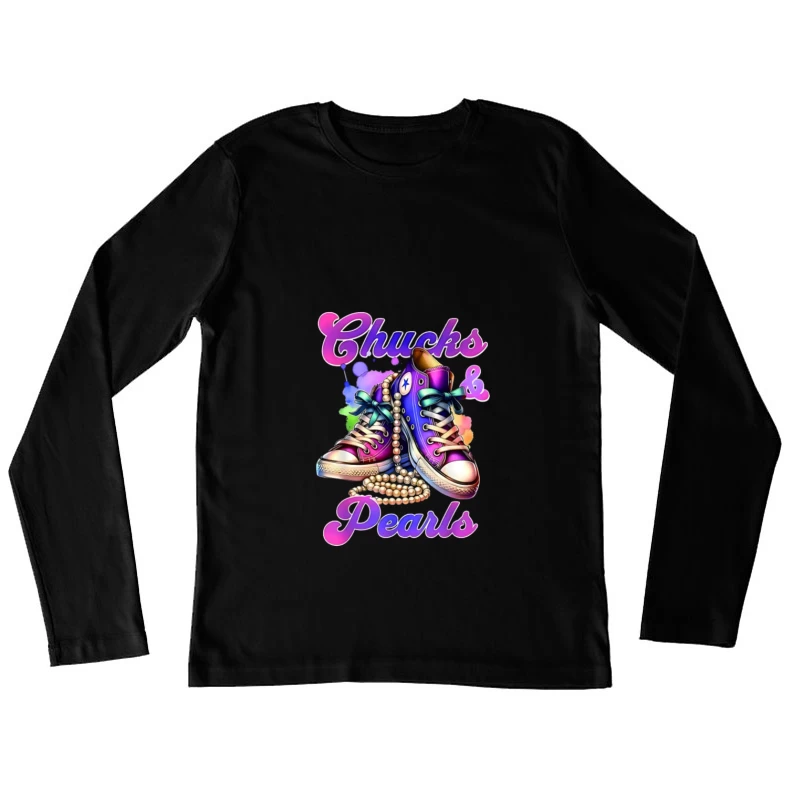 Chuck colorés avec des perles Femme Manches Longues T-Shirt