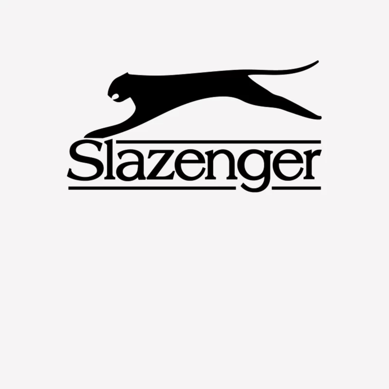 Slazenger Sports Brand Logo with Black Panther Silhouette Male T-Shirt