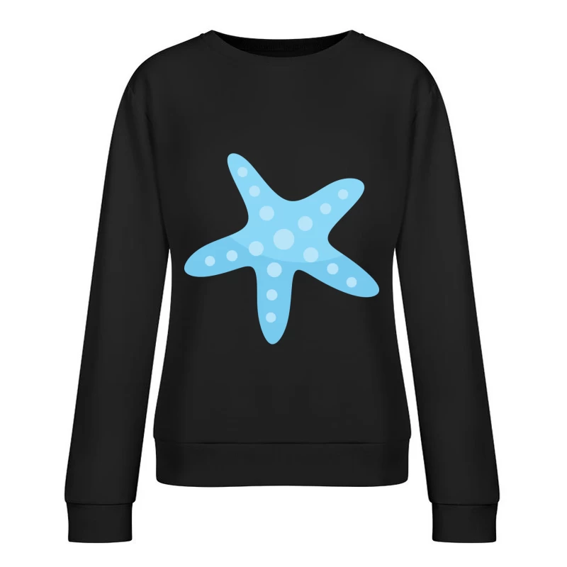 Étoile de mer bleue illustrée Femme Sweat-shirt à enfiler