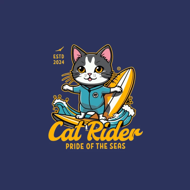 Surfende Katze: Stolz der Meere Herren T-Shirt