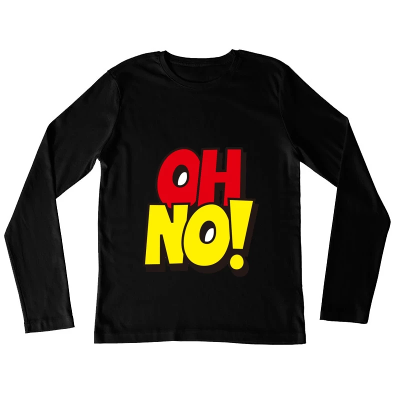 Bunter Cartoon-Schriftzug Überraschung Damen Langarm T-Shirt