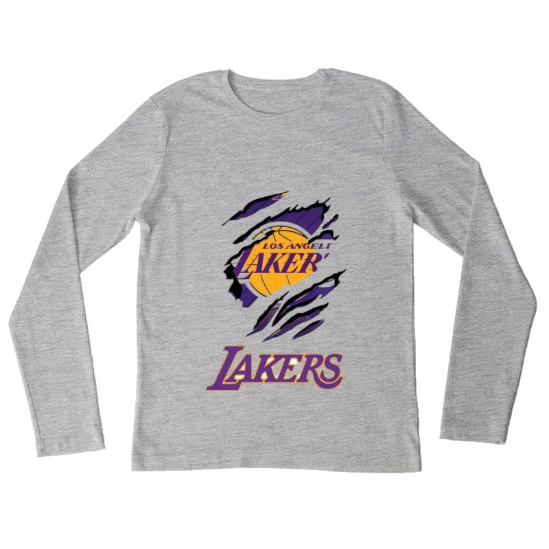 Logo des Los Angeles Lakers avec griffures Femme Manches Longues T-Shirt