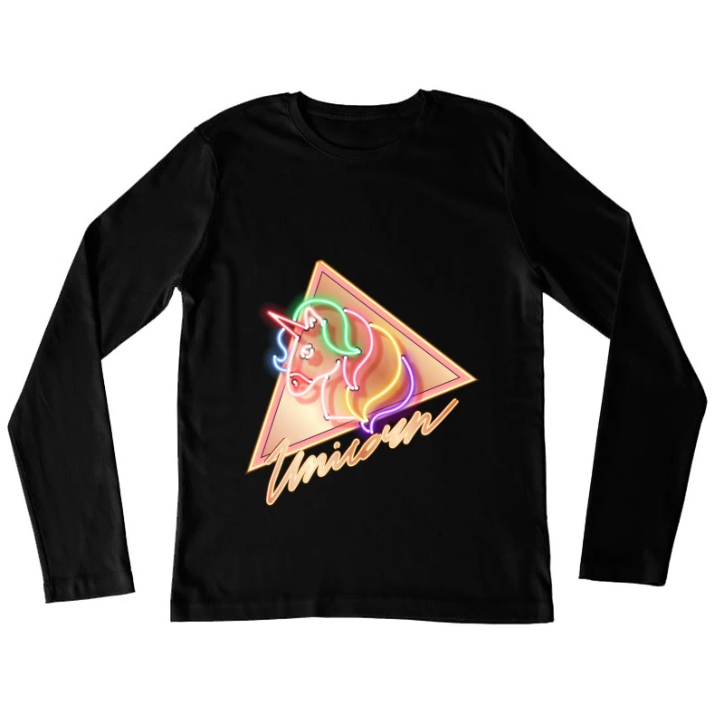 Élégant Néon Licorne Femme Manches Longues T-Shirt