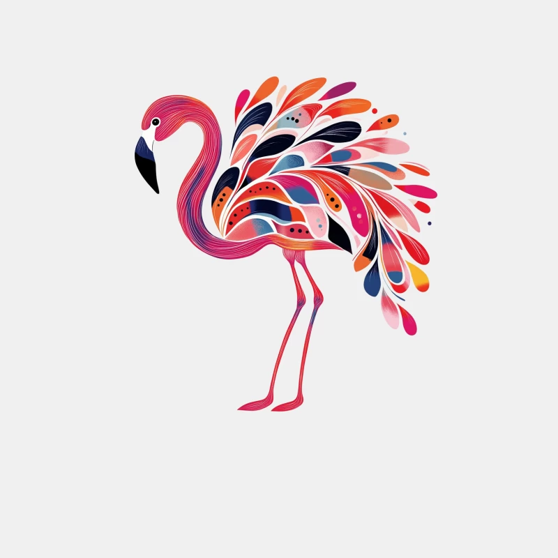 Colorful Abstract Flamingo Illustration: Stylized Bird Art Male Tank Top