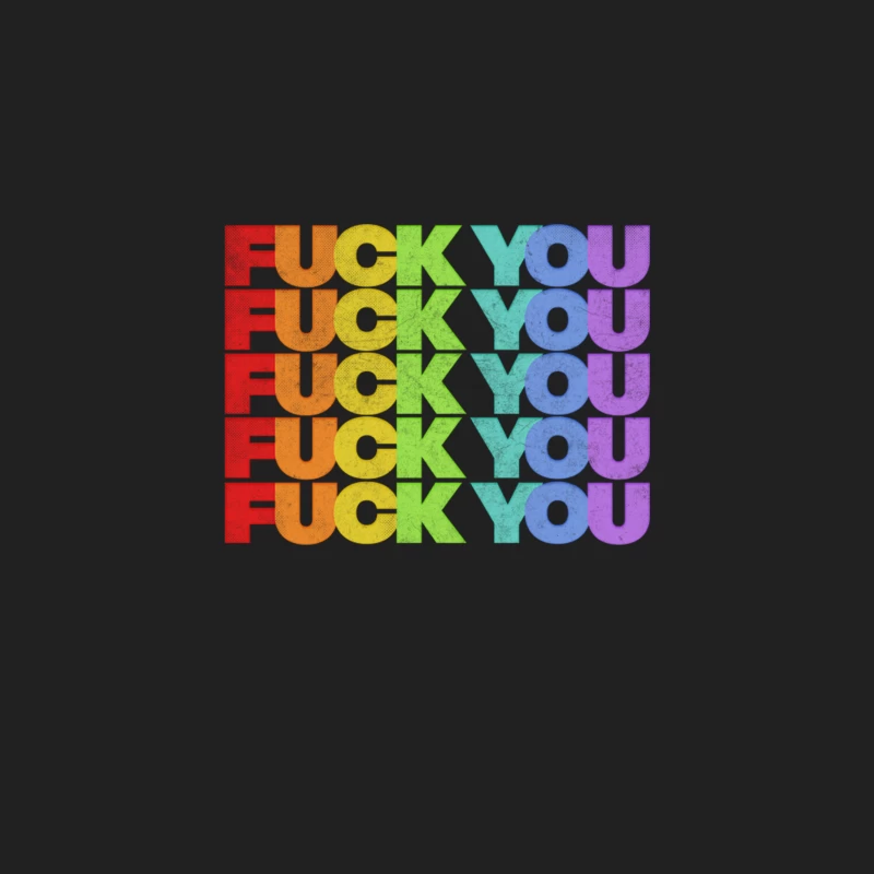 Fck You Rainbow- Original 70s Style Typographic Design Bucket Hat