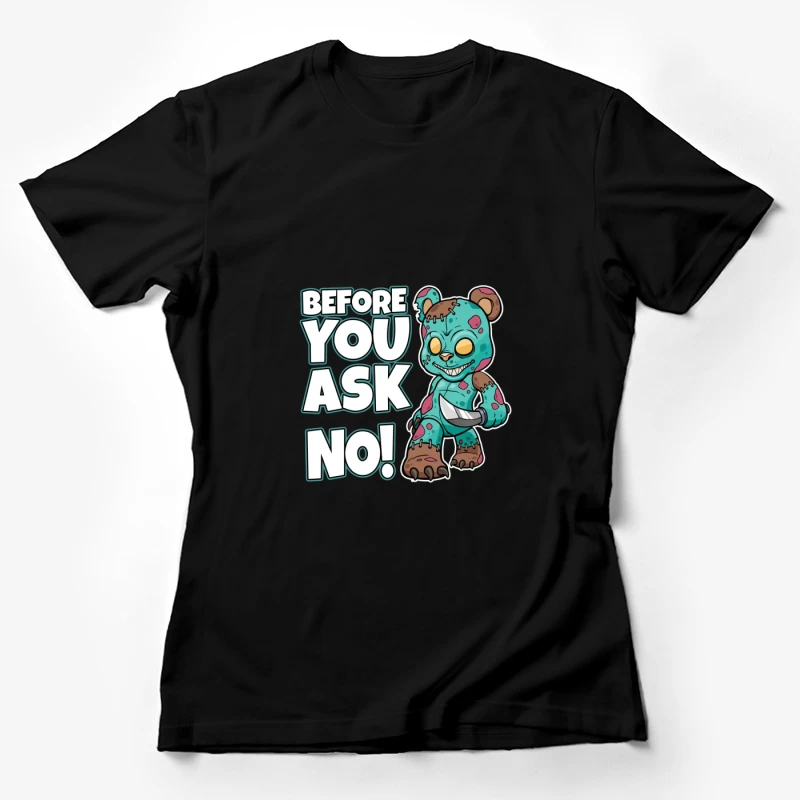 Gruseliges Bärendesign mit Messer Damen T-Shirt