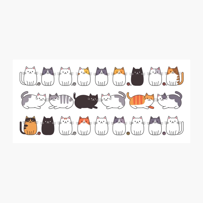 Cute Cartoon Cat Illustration: Variety of Colorful Kittens Coffee Mug