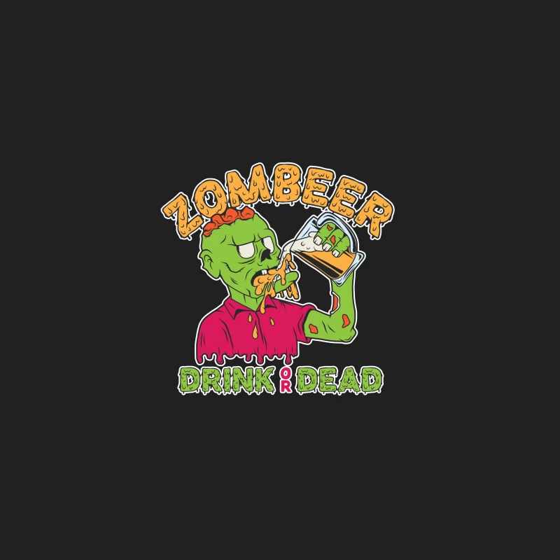 Zombie Beer Illustration Bucket Hat