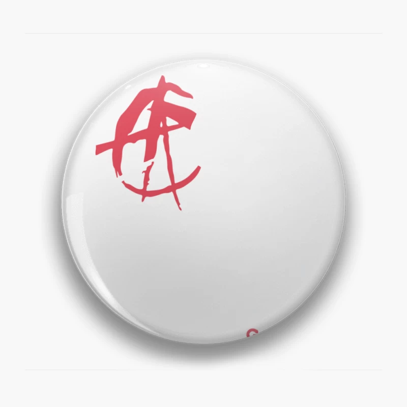 Red Circle Lace Up Pin
