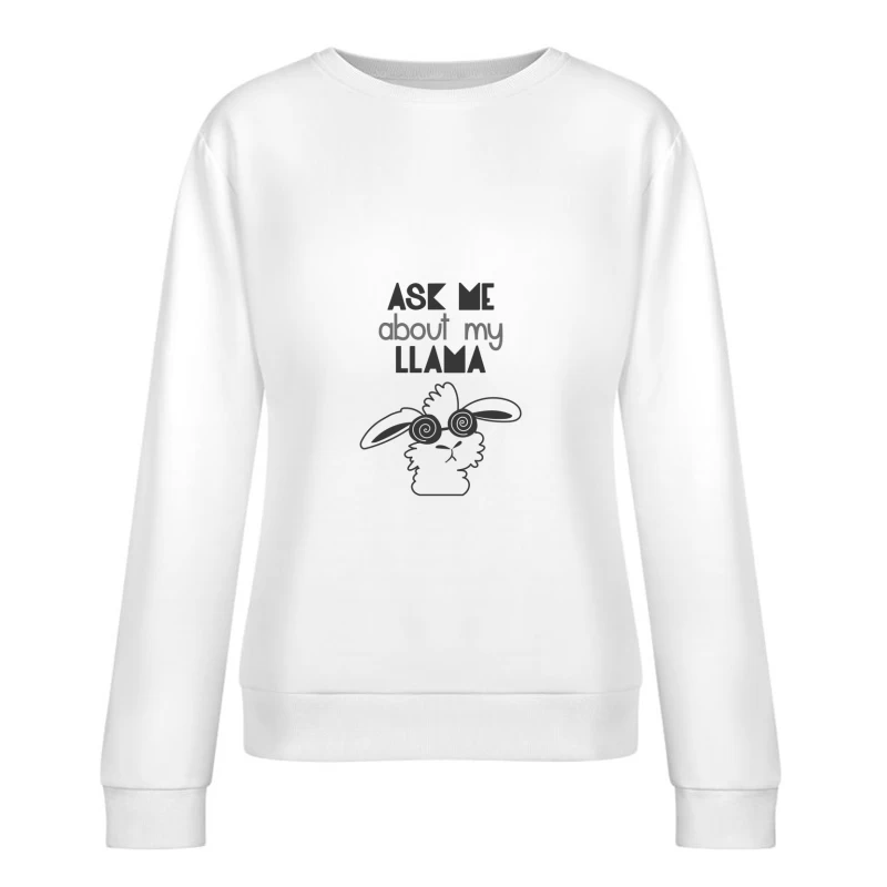 Lama avec lunettes amusantes Femme Sweat-shirt à enfiler