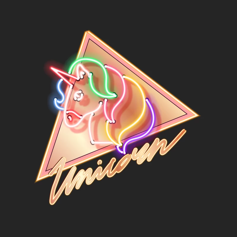Élégant Néon Licorne Femme Sweat-shirt à enfiler