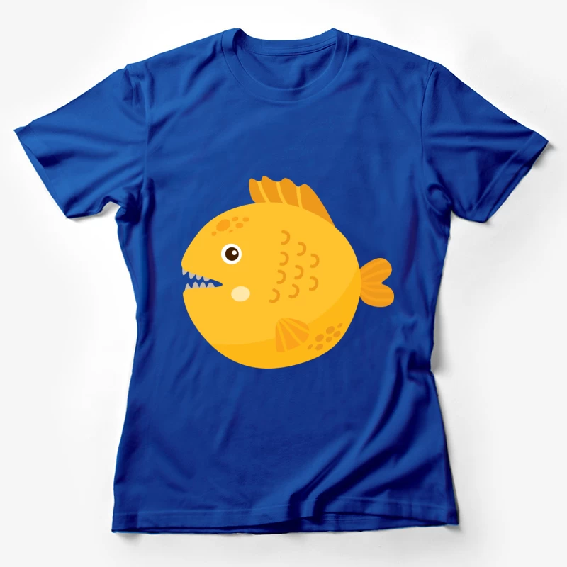 Poisson jaune mignon avec dents pointues Femme T-Shirt