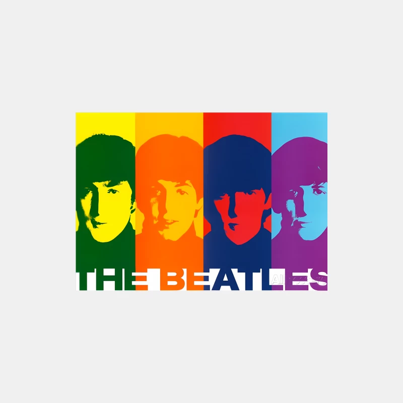 Colorful Pop Art Portraits of The Beatles: Iconic 1960s Band Male Tank Top