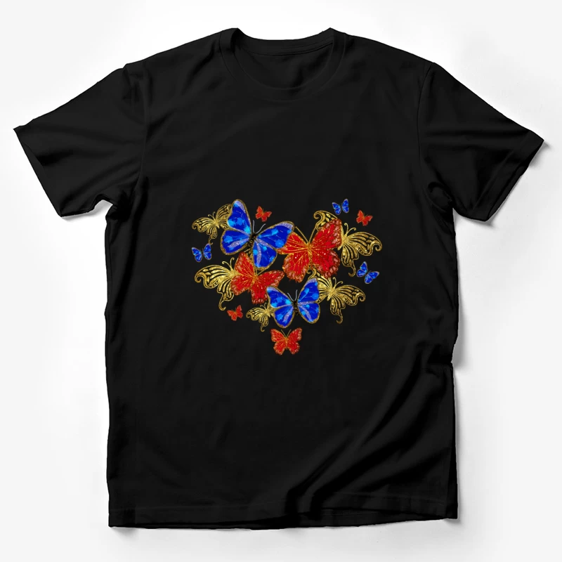 Bunte Schmetterlinge in Herzform Herren T-Shirt