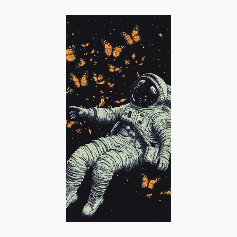 Cosmic Butterfly Dream: Astronaut's Surreal Space Fantasy iPhone Case