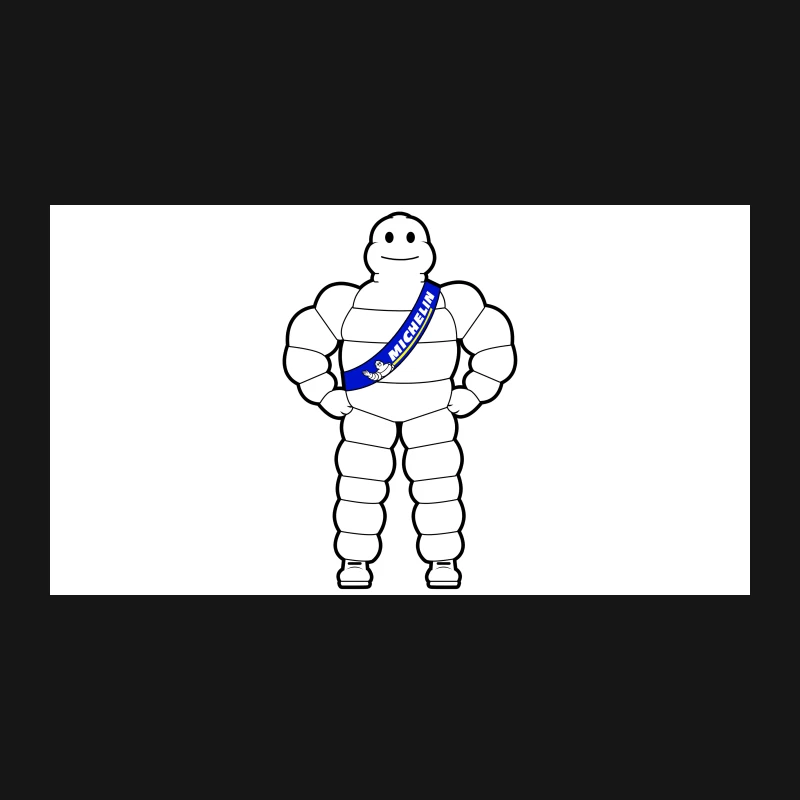 Michelin Man Corporate Mascot Character in White and Blue Desk Mat