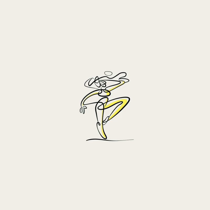 Graceful Minimalist Line Art: Abstract Dancer in Motion Bucket Hat