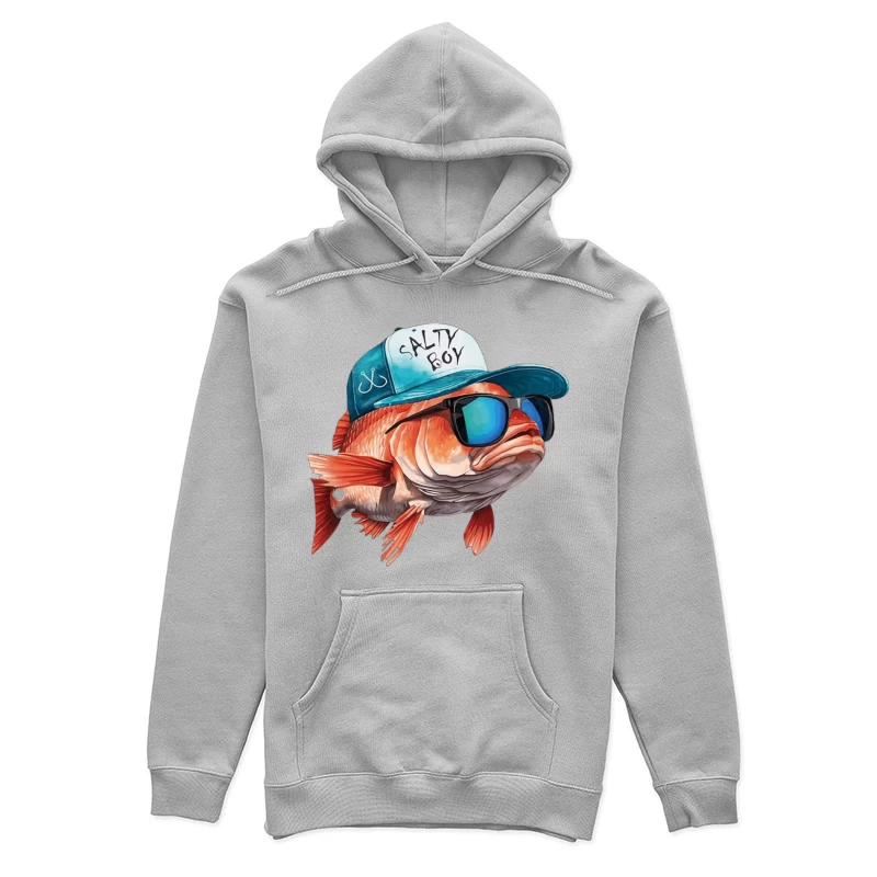 Lustiger Fisch mit Sonnenbrille und Kappe Damen Pullover Hoodie