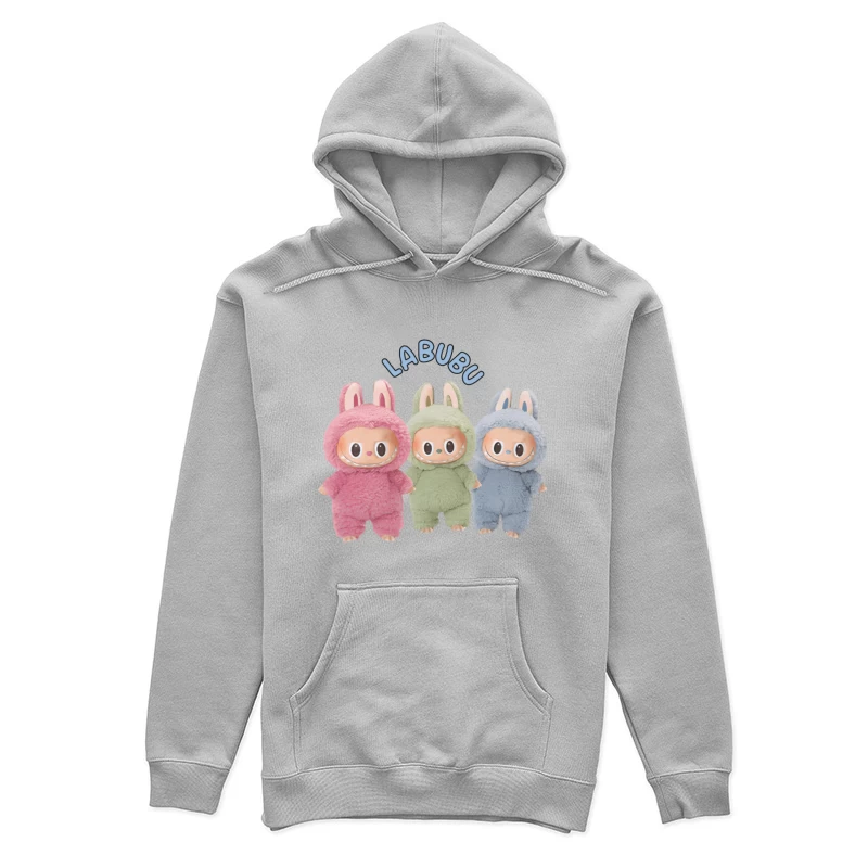 Drei Labubu-Plüschfiguren in Hasenkostümen Damen Pullover Hoodie