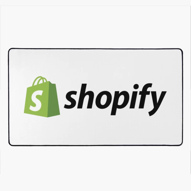 Shopify E-commerce Platform Logo with Green Shopping Bag Icon Desk Mat