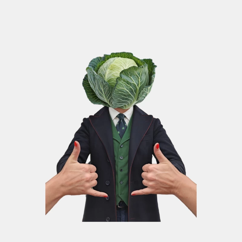 Surreal Cabbage-Headed Businessman Gives Double Thumbs Up Male Tank Top