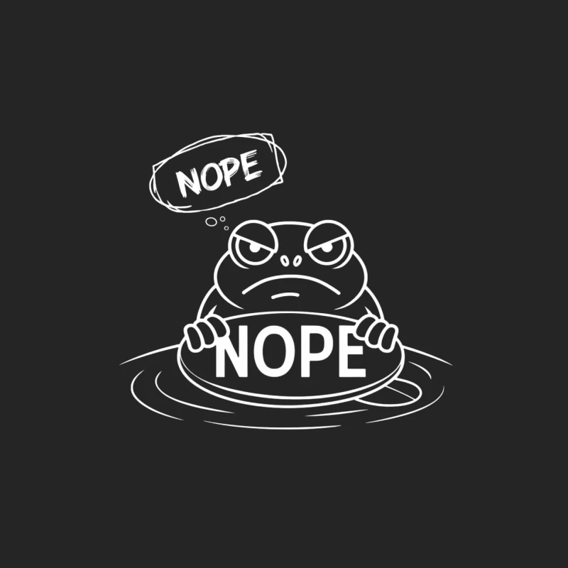 Funny Sketch of a Frog Saying Nope Male Pullover Sweatshirt