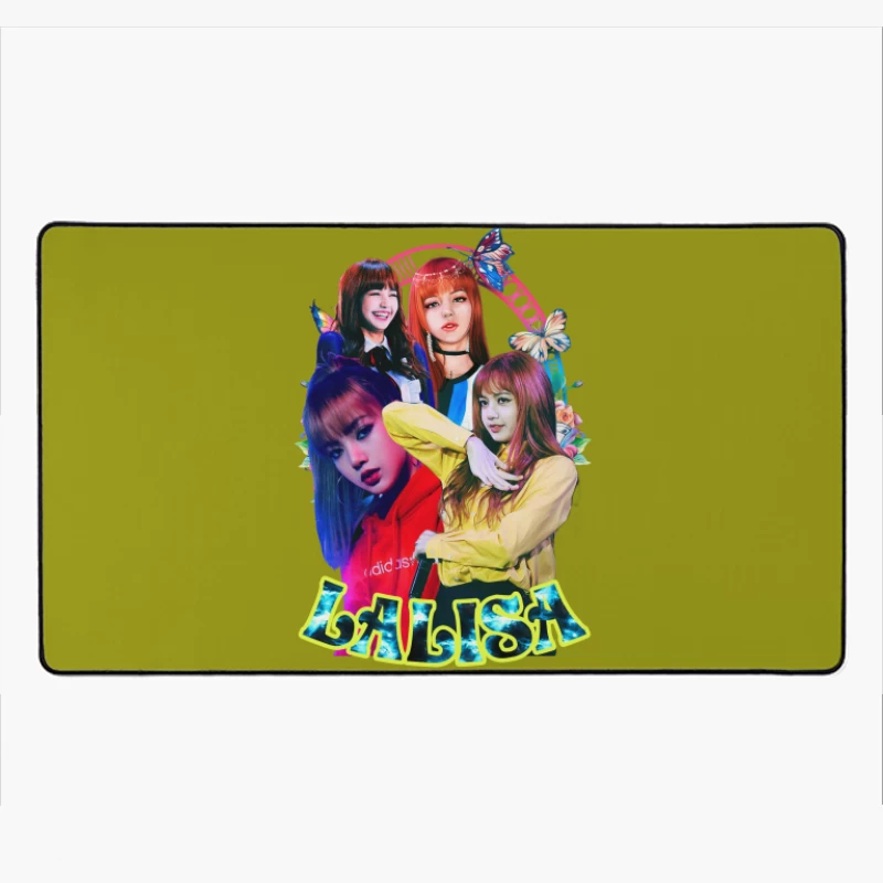 Collage of a K-Pop Female Artist Desk Mat