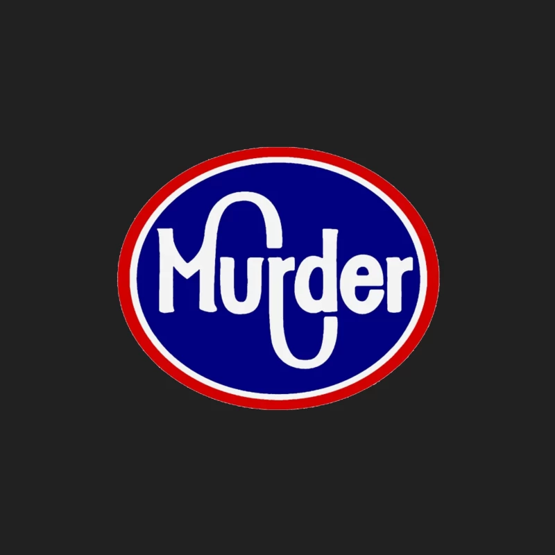 Vintage-Style Murder Text Logo in Blue and Red Bucket Hat