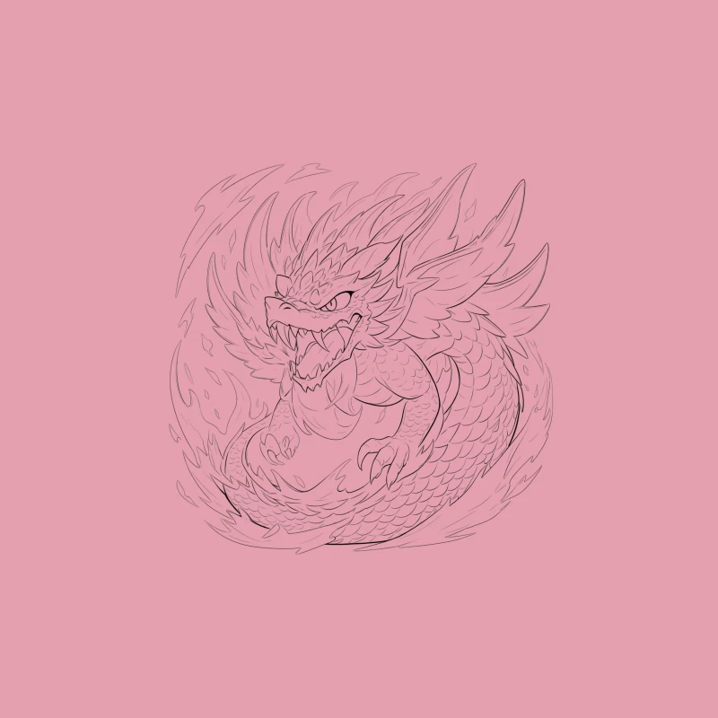 Fierce Dragon Breathing Flames Travel Mug