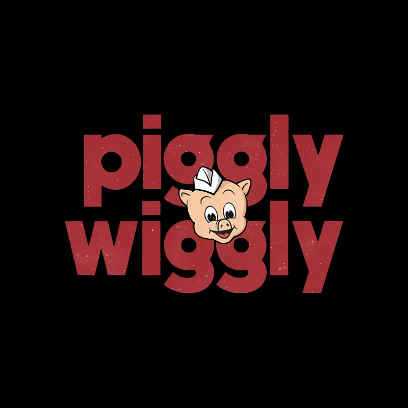 Vintage Piggly Wiggly Supermarket Logo with Cartoon Pig Desk Mat