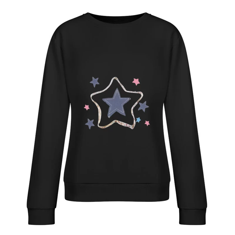 Design di stelle colorate Felpa pullover Donna