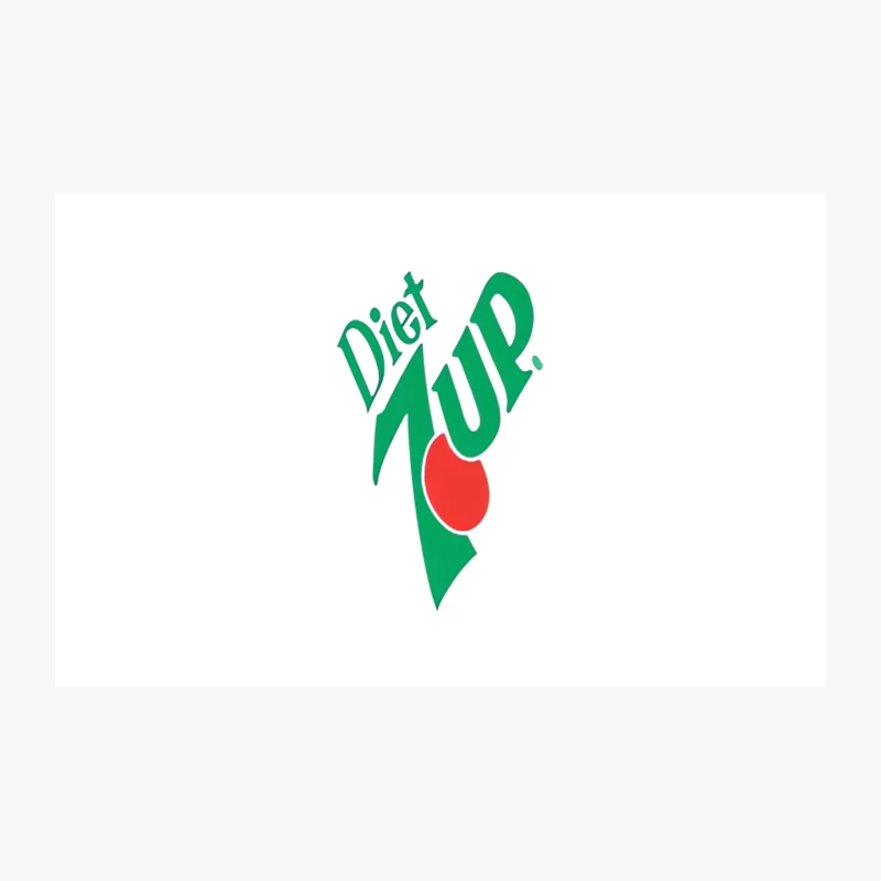 Vintage Diet 7UP Logo: Green Text with Red Accent Travel Mug