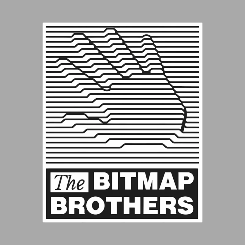 Bitmap Brothers Logo with Striped Hand Optical Illusion Male Pullover Hoodie