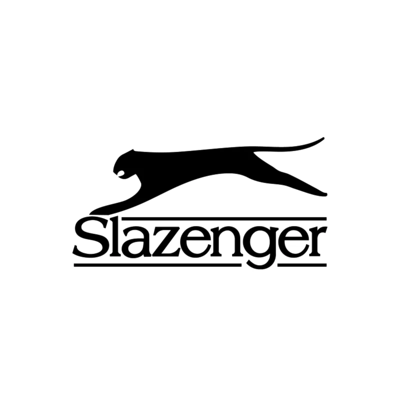 Slazenger Sports Brand Logo with Black Panther Silhouette Throw Pillow