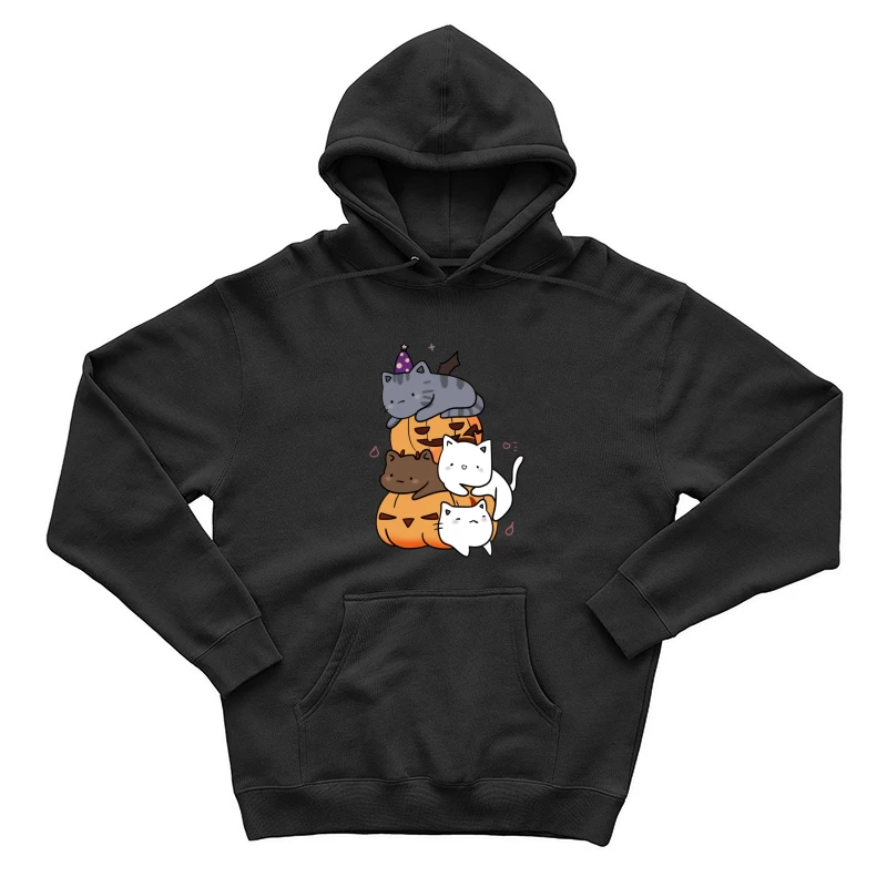 Niedliche Katzen mit Kürbissen Herren Pullover Hoodie