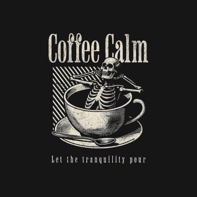 Squelette dans le Café - Sérénité et Calme Femme Manches Longues T-Shirt