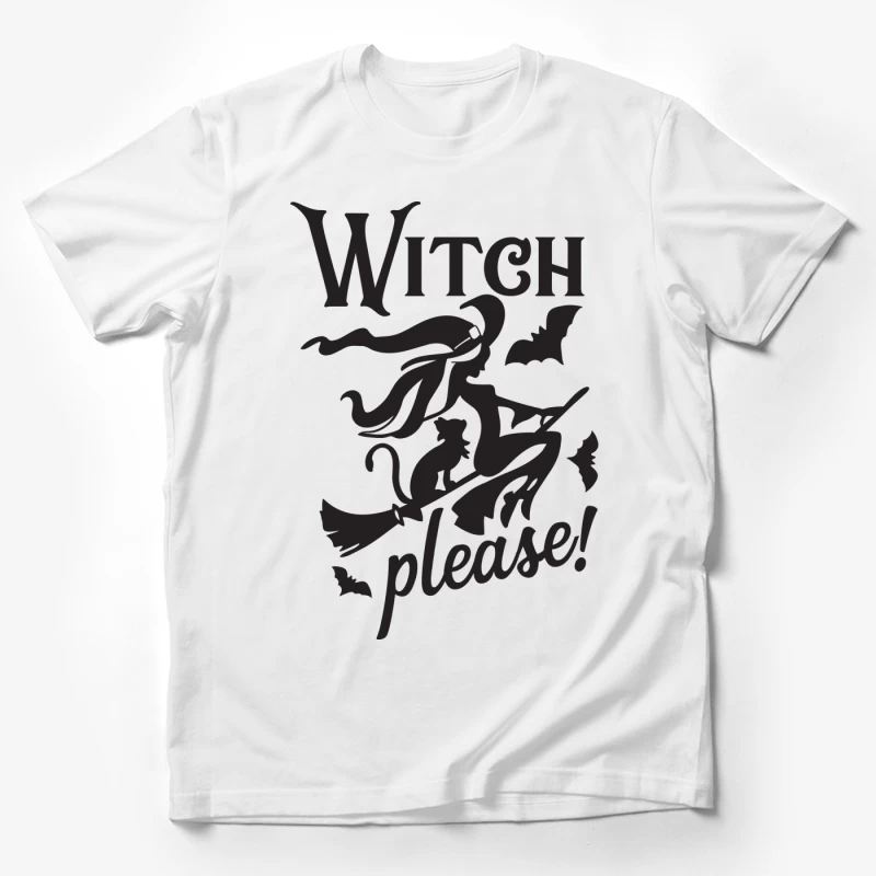Dessin de sorcière avec chauve-souris et chat Homme T-Shirt