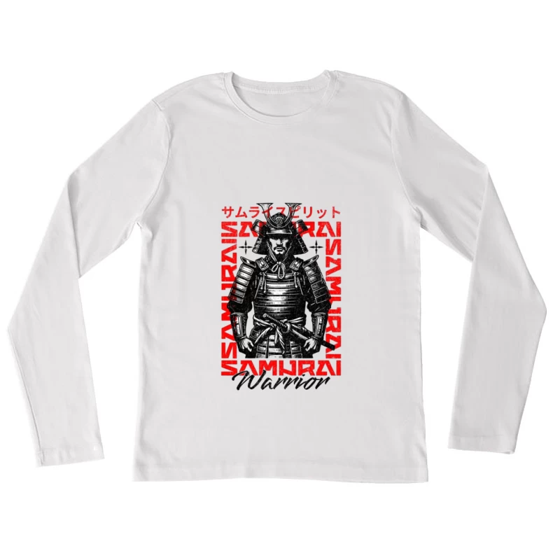 Design d'Esprit Samouraï Guerrier Femme Manches Longues T-Shirt