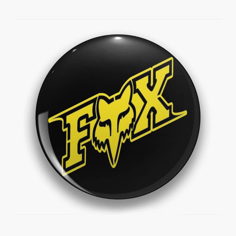 Fox Racing Yellow and Black Sports Brand Logo Pin