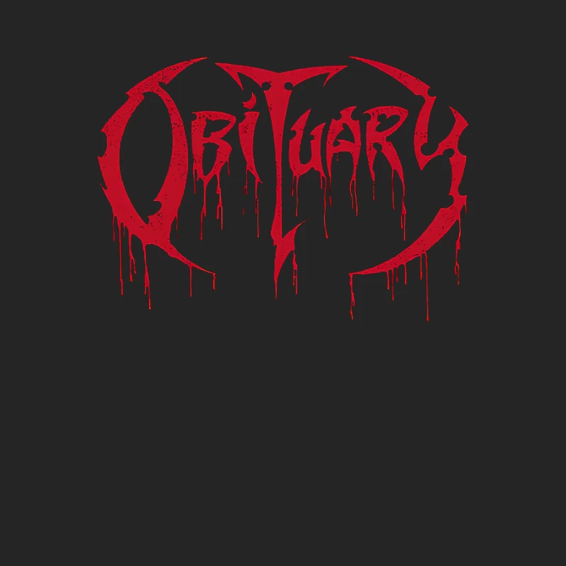 Obituary Cause of Death Red Logo Male Pullover Sweatshirt