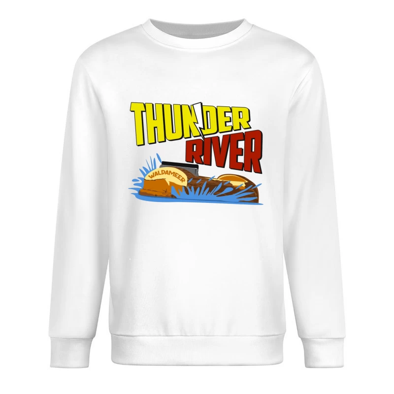 Thunder River Water Ride Logo at Waldameer Park Male Pullover Sweatshirt