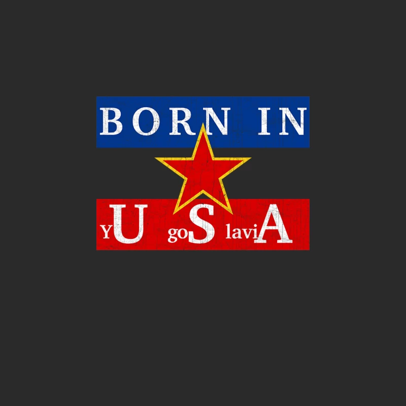 Born In yUgoSlaviA - Distressed Vintage Look Baseball Cap
