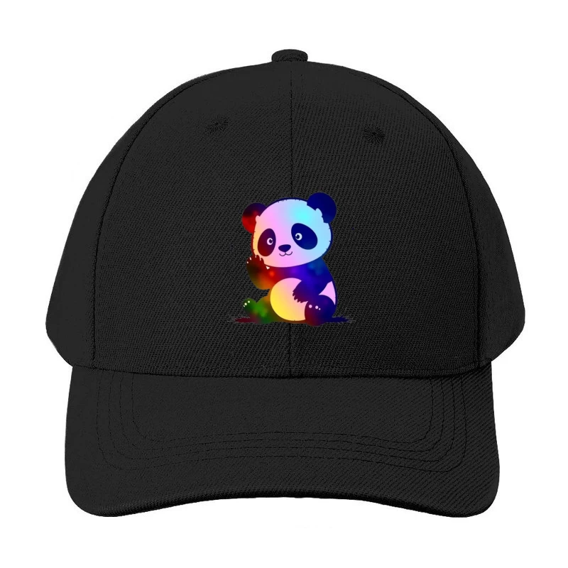 Cute Rainbow Gradient Panda Cartoon Illustration Baseball Cap