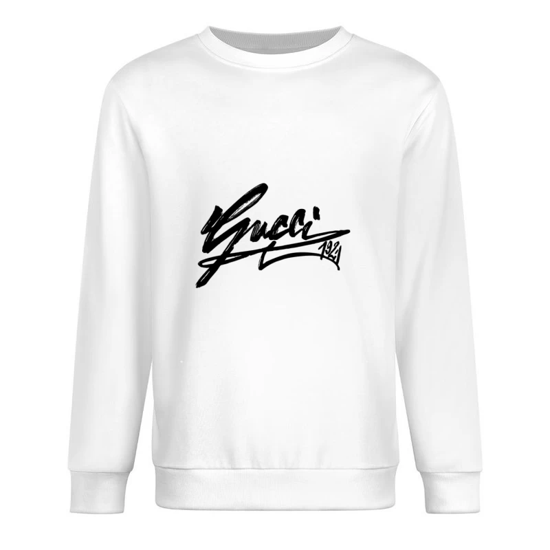 Logo Gucci noir sur fond blanc Homme Sweat-shirt à enfiler