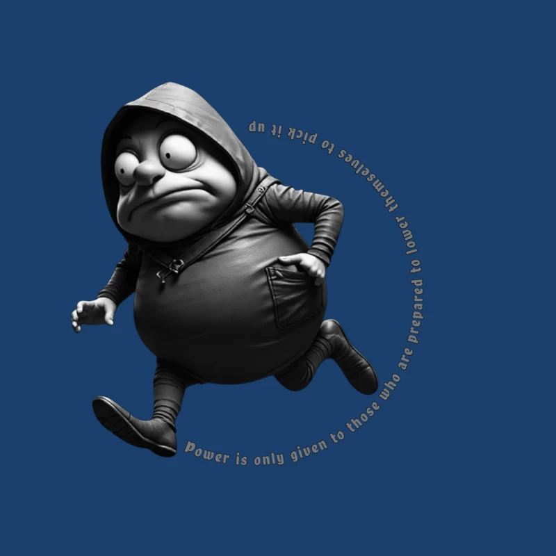 Humorous Character in Motion Male Pullover Hoodie