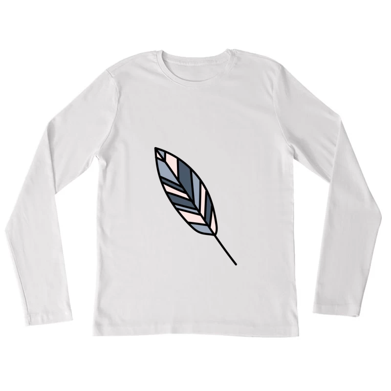 Illustration moderne de feuille géométrique Femme Manches Longues T-Shirt